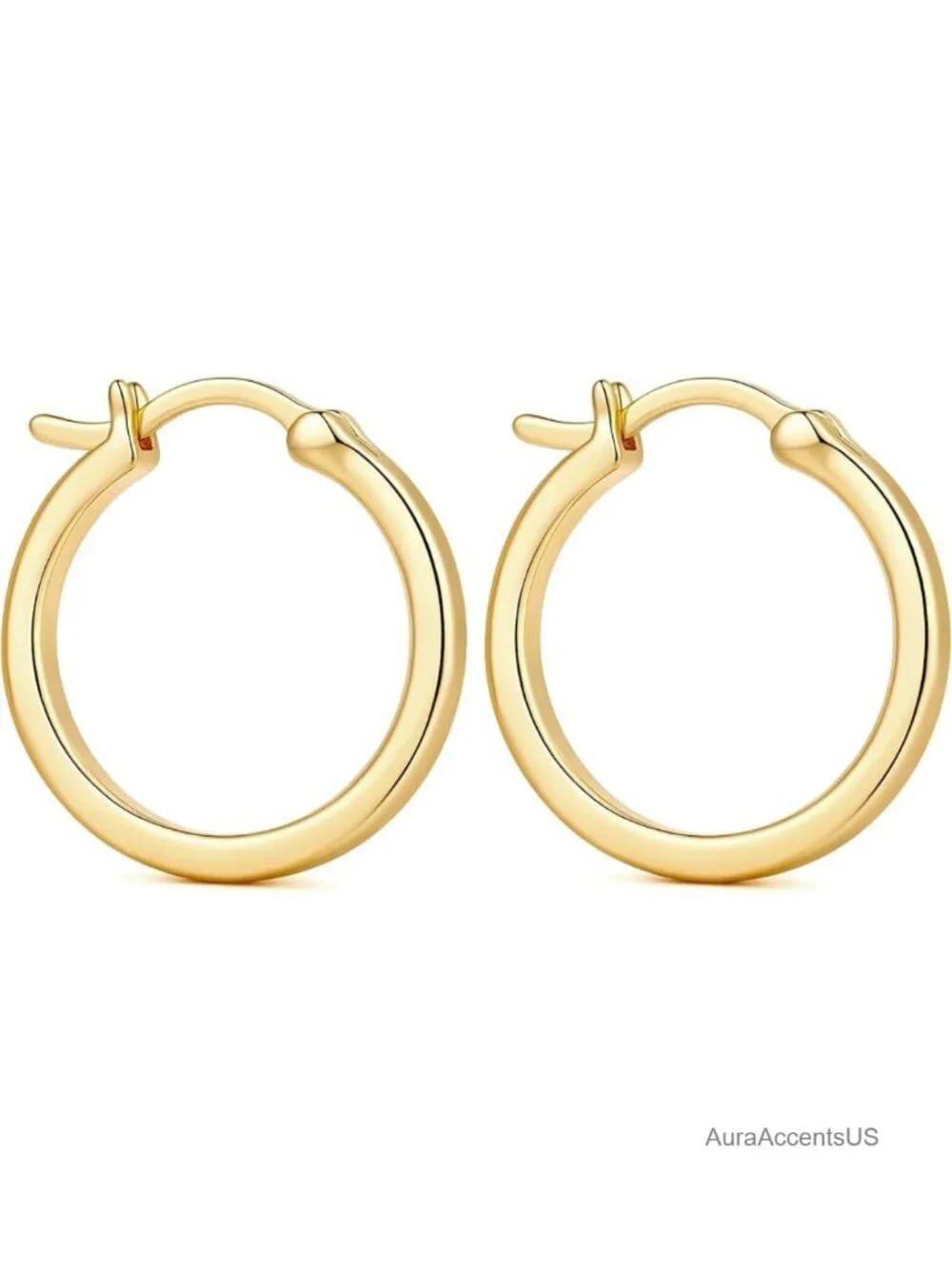 14K Gold Plated Hoop Earrings for Women Dainty Sleek Chic Style